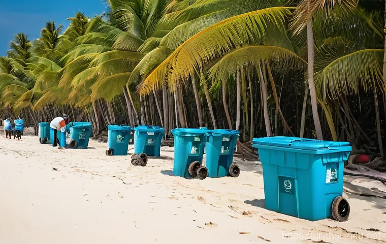 태국의 관광지 관리 - **Sustainable Beach Cleanup & Community Spirit:**
"A bright, sunny day at a pristine, uncrowded ...
