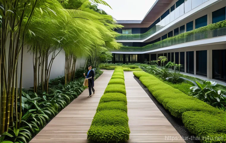 태국의 공공 조경 디자인 - Prompt 1: Sustainable Urban Oasis in Thailand**