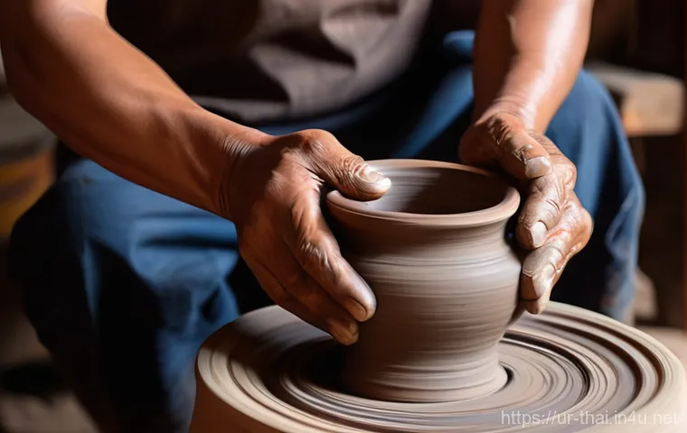 태국의 도자기 공예 - **An exquisite and highly refined Thai ceramic vase, indicative of the Central Thailand or Bangkok s...