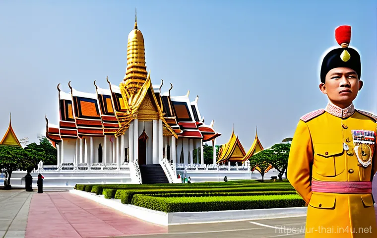 태국 독립 기념일 - **A serene and culturally rich scene in Thailand, beautifully juxtaposing spirituality with culinary...