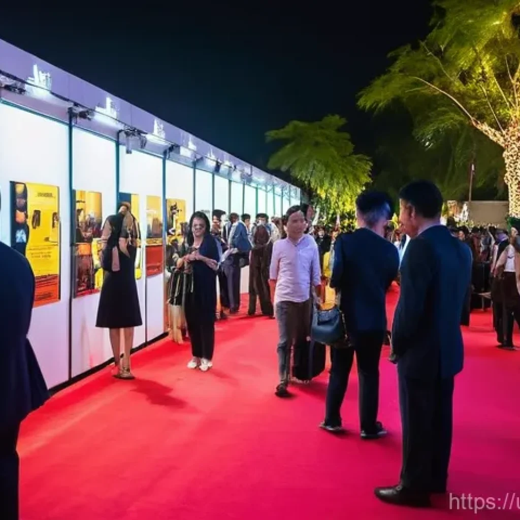 태국에서 열리는 국제 영화제 - **Prompt:** A bustling, vibrant scene at the Bangkok International Film Festival (BKKIFF) during its...