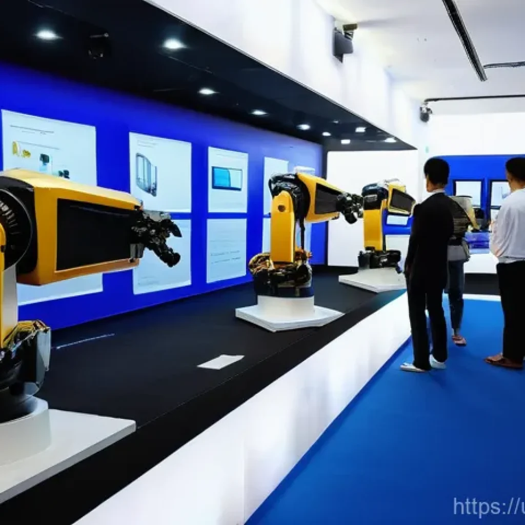 태국의 산업 박람회 - **Prompt:** A dynamic, wide shot of a modern, brightly lit exhibition hall in Thailand. The scene fe...