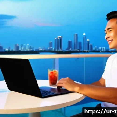 Home 30 태국의 해외 이주 사례 - **Prompt:** "A vibrant and aspirational image of a young professional, aged 25-35, happily engaged i...